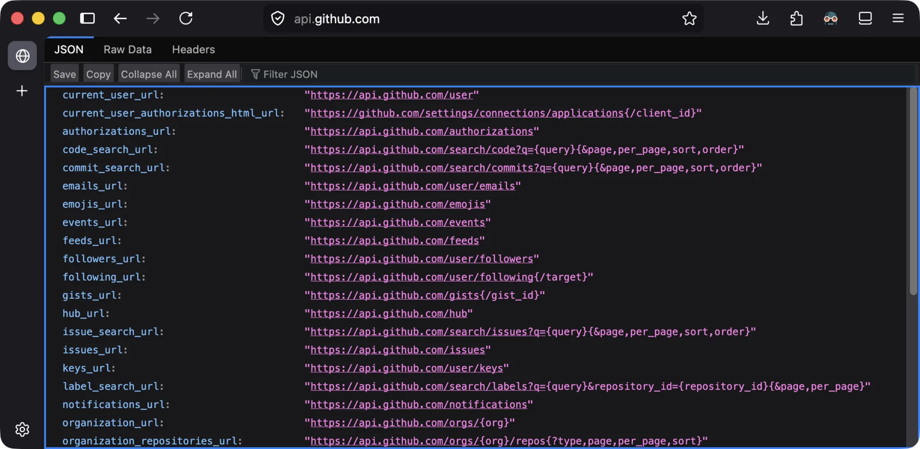 GitHub API in Browser